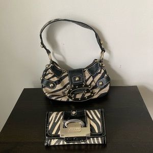Guess Zebra Print Purse and Wallet